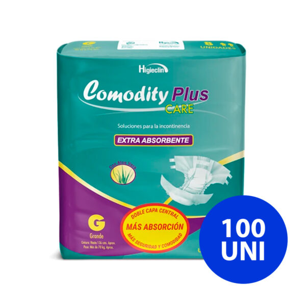 Pañal COMODITY TALLA G Plus Care X96 uni.-