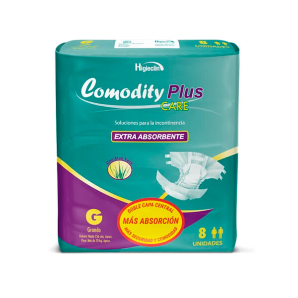 Pañal COMODITY TALLA G Plus Care X8U