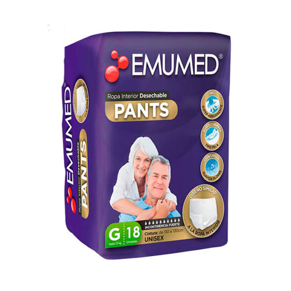 Pants Incontinencia Adultos Emumed 18 Uni. Talla G