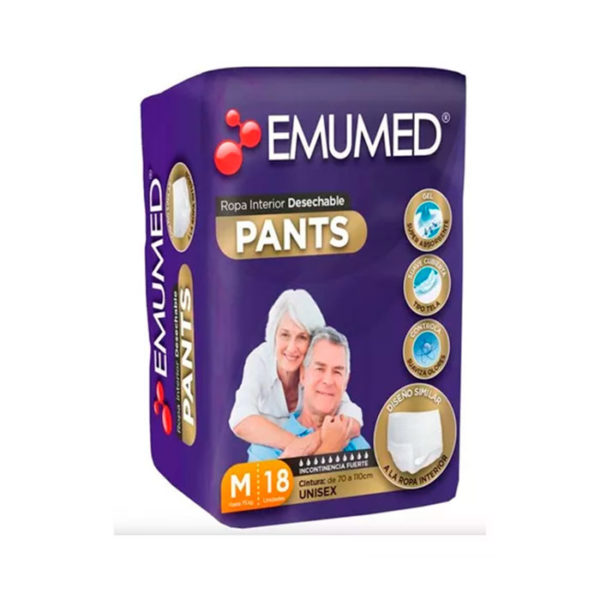 Pants Incontinencia Adultos Emumed 18 Uni. Talla M