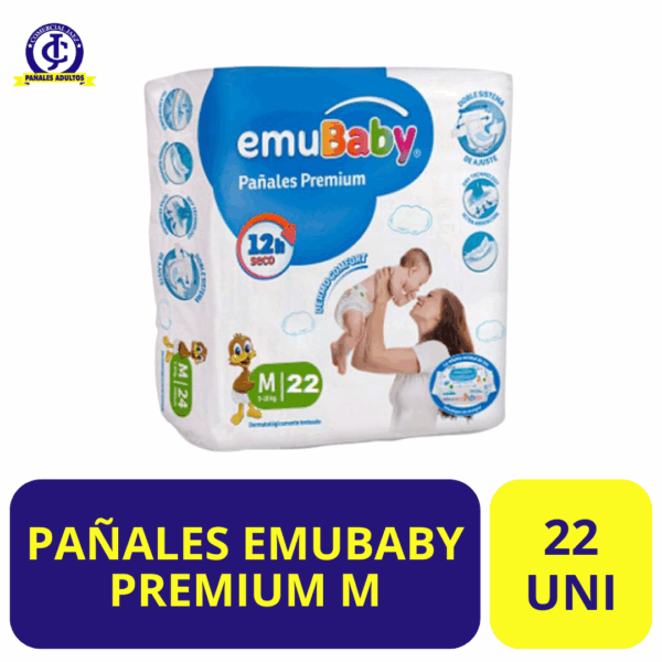 PAÑALES EMUBABY PREMIUM M