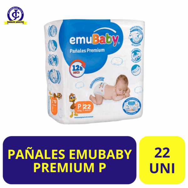 PAÑALES EMUBABY PREMIUM P