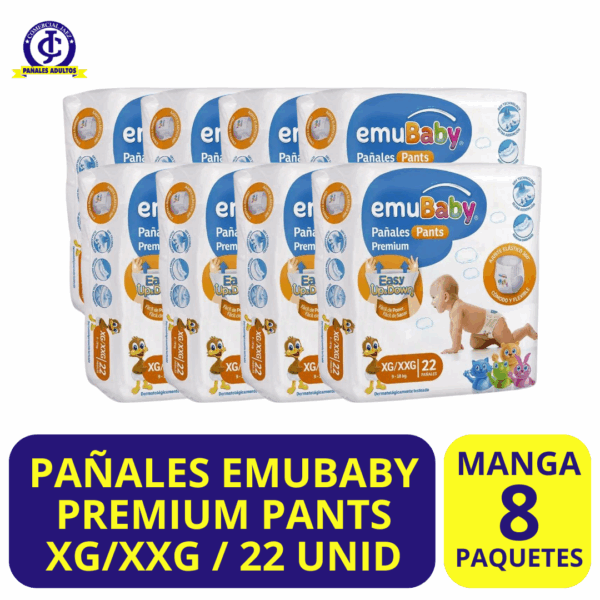 EMUBABY PANTS 22U X MANGA DE 8 PAQUETES XG/XXG